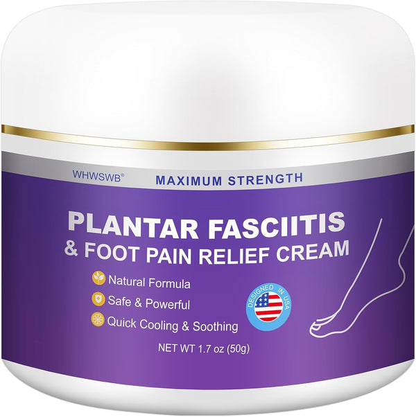 Plantar Fasciitis Relief Cream, Heel Pain Relief, Natural Herbal Formula for Heel Spurs - 1.7 OZ