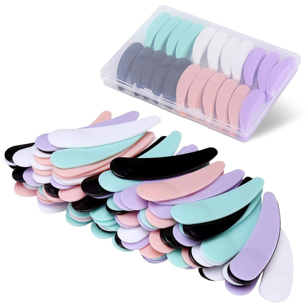 BTYMS 200 Pcs Disposable Mini Cosmetic Spatula - Multi Colored Plastic Waxing Spatulas for Mixing
