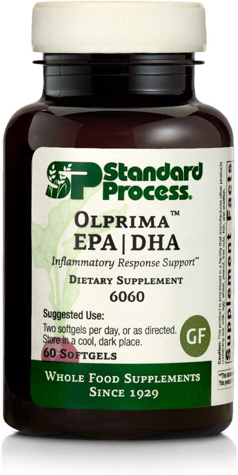 Standard Process Olprima EPA/DHA, Whole Food Brain Health and Heart Health Support, Omega 3 with Astaxanthin - 60