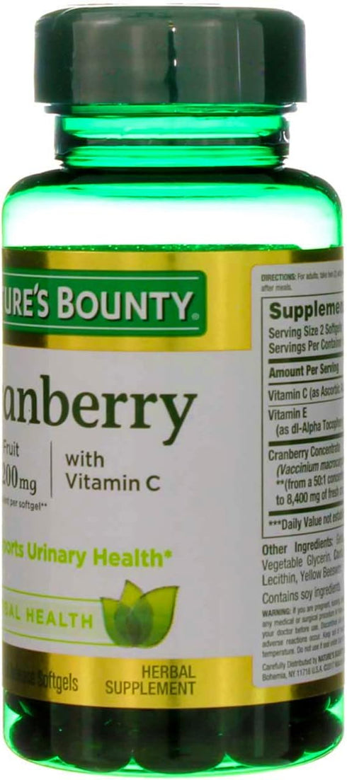 Nature's Bounty Cranberry Fruit 4200 mg with Vitamin C - Softgels, 120 ea (Pack of 4)
