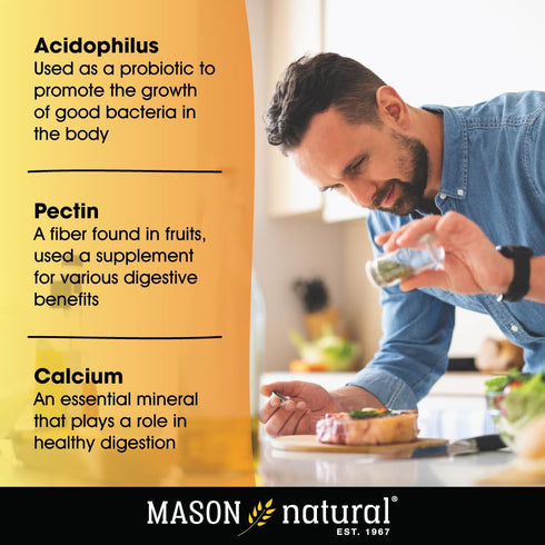 MASON NATURAL Probiotic Acidophilus | 100 Capsules (Pack of 3) | with Pectin and Calcium - Immune System Booster,