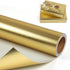 Gold Wrapping Paper Roll, Solid Color Metallic Matte Gift Wrapping Paper for Birthday Wedding Christmas Baby Shower