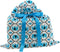 VZWraps Elephants Reusable Fabric Gift Bag - Medium 17" Wide by 18.5" High, Turquoise Blue