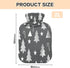miaozhen 2L Gray and White Tree and Stars Travel hot Water Bottle with Soft Cover Warm Compress for Menstrual Cramps