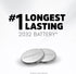 Energizer CR2032 Batteries, 3V Lithium Coin Cell 2032 Watch Battery, 4 Count