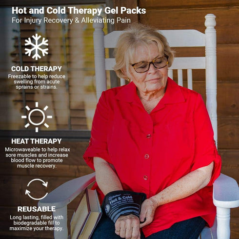Ice Pack for Hot & Cold Therapy, Reusable Gel Pack for Pain Relief in Arm, Leg, Knee, Shoulder, and Back