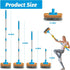 Stainless Steel Deck Scrub Brush, 60" Heavy Duty Floor Scrubber with Pole for Concrete, Patio, Garden Cleaning