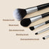 Travel Makeup Brush Set, 5 Pcs Essential Face & Eye Brushes, Portable Makeup Pouch & Brush Cover Included