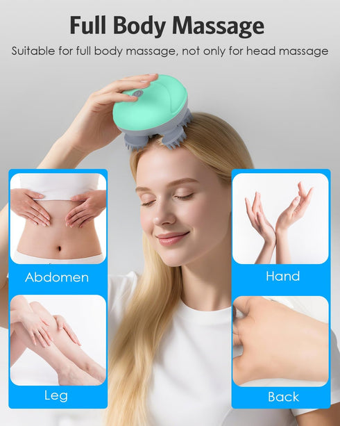Upgraded Handheld Pet Massager, Electric Scalp Massager, Head and Back Scratcher for Relieving Tight Stiffness Muscles
