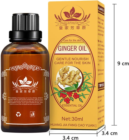 WenFeng 2 Skin(30ML/Bottle) PCS Ginger Oil,Ginger Massage Oil for Lymphatic Drainage,Lymphatic Drainage Drops,Natural