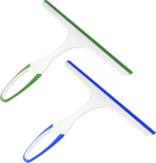 2 Pcs Shower Squeegee for Glass Doors, Car Window Windshield Cleaner Tool with Hook for Bathroom and Tile