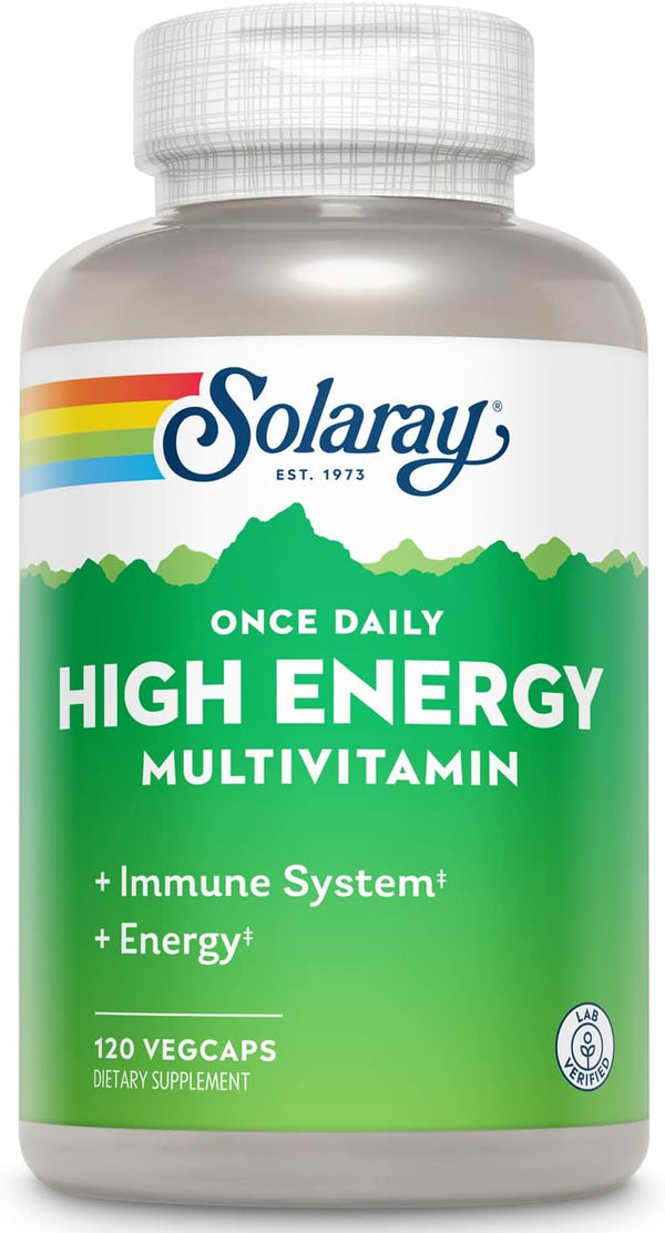 SOLARAY High Energy Multivitamin, No Iron, 1/Day, Timed-Release Formula, 120 VegCaps
