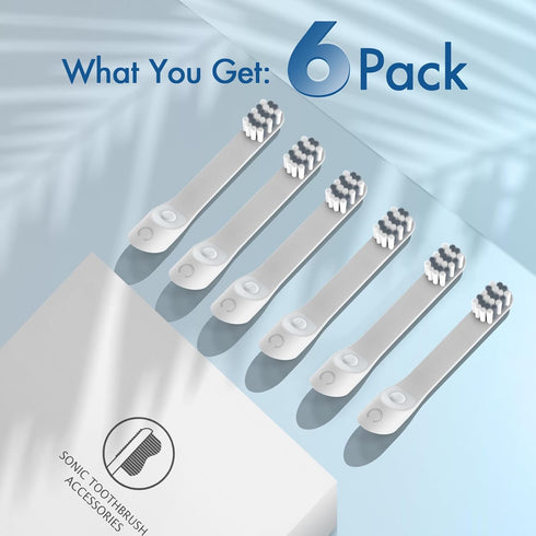 Replacement Toothbrush Heads for Kids - Compatible with Quip Electric Toothbrush Refill (Kids 3PCS + Adult 3PCS)