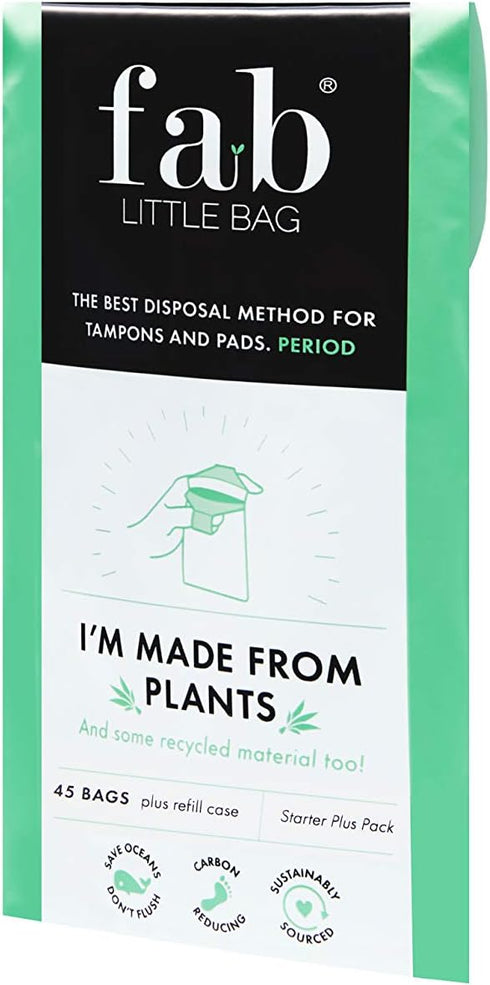 Fab Little Bag Starter Plus Pack - 45 Sanitary Disposal Bags with Recyclable Refill Pack