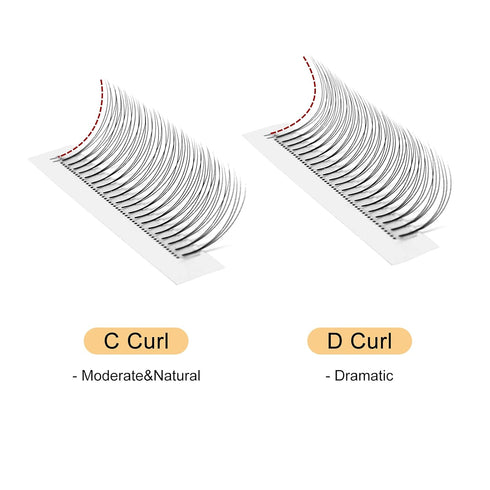 QUEWEL Premade Lash Fans, 3D Eyelash Extensions C/D Curl Pre Made Fans, 3D 0.10C MIX8-15