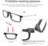 Folding Reading Glasses - Portable Foldable Readers for Men Women with Case, 2 Pairs, 2.00
