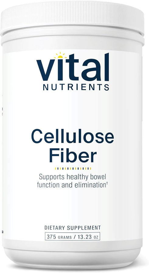 Vital Nutrients Cellulose Fiber Powder, 375g | Supports Healthy Bowel Function & Weight | Gluten, Dairy, Soy Free | 60