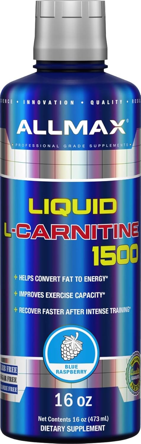 ALLMAX Nutrition Liquid L-Carnitine 1500 - Blue Raspberry, 16 oz (473 ml)