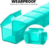 Sukuos Extra Large Weekly Pill Organizer, 7 Day Daily Pill Box Case, Arthritis Friendly, Clear Lid for Vitamins, Cyan