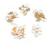 yueton 30pcs Gold Ring Shell Hands Leaves Star Pendant Rings Set, Hair Clip, Headband Accessories