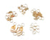 yueton 30pcs Gold Ring Shell Hands Leaves Star Pendant Rings Set, Hair Clip, Headband Accessories