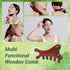 OYHMC 4-in-1 Tool,2Pcs Wooden Gua Sha Massage Natural Brown Sandalwood, Face & Body Lymphatic Drainage, Jaw Lifting
