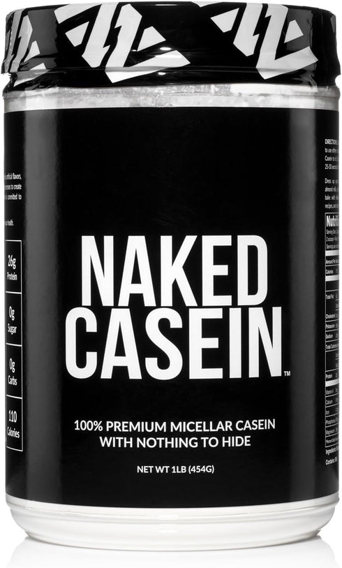 Naked Casein, 1Lb Micellar Casein Protein, Bulk, GMO-Free, Gluten Free, 15 Servings