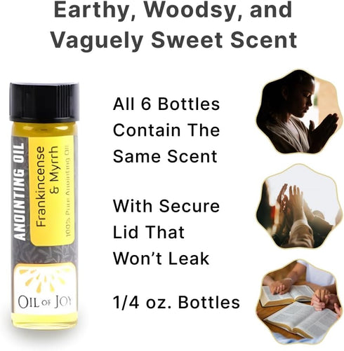 Oil Of Joy 1/4 Package 6 Swanson Christian Products Anointing Oil - Frankincense and Myrrh - Ounce