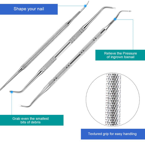 Teenitor Pedicure Tools for Feet - Toenail File and Lifters, Professional Safe Ingrown Toenail Treatment Kit