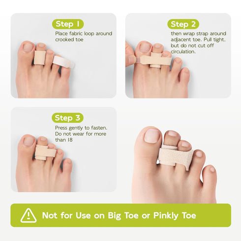 Hammertoe 20 Pack Hammer Bukihome Corrector - Toe Straighteners - Broken Toe Wraps - Realign Bent, Curled, Crooked