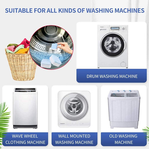 NATRUTH Washing Machine Cleaner Descaler, 30 Pack Deep Cleaning Tablets for HE Front Loader & Top Load Washer