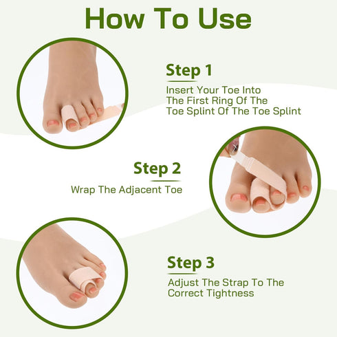 Wanmu 10 Hammer 5L+5M Pcs Toe Corrector, Reusable Toe Straightener Wraps, Adjustable Broken Toes Protectors Taped