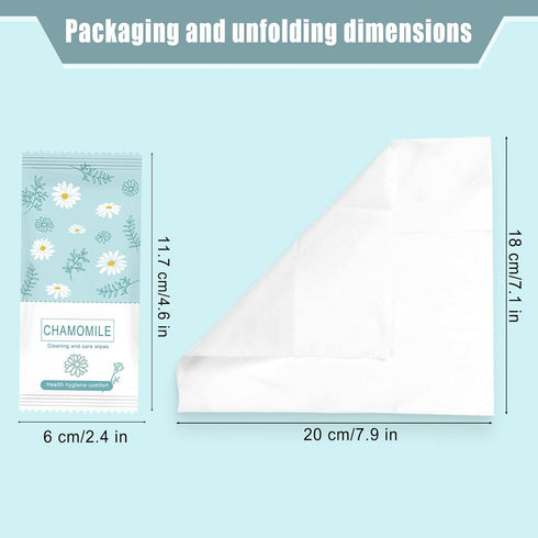 Wipes,200 Pack Travel Feminine Hygiene Feminine Wipes Individually Wrapped,pH-Balanced,Chamomile