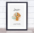 The Card Zoo New Baby Birth Details Christening Nursery Bear Initial J Keepsake Gift Print