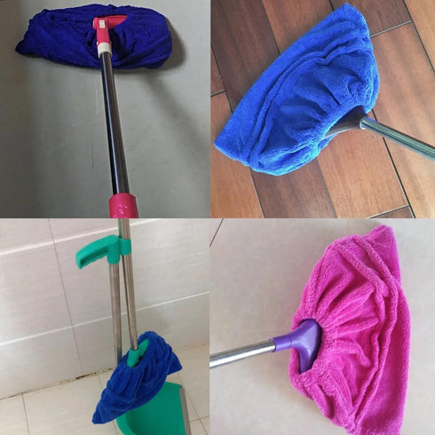 NentMent 2 Pack Broom Pads to Baseboard Cleaner Tool Sweep Broom Cloth Cover Reusable Microfiber Broom Sweeping Refill