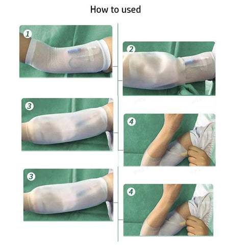ZhiGu Watertight PICC Line Shower Cover for Upper Arm, Large, Liquid Silicone for Chemotherapy and Surgery