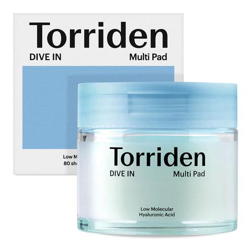 Torriden DIVE-IN Vegan Hyaluronic Acid Toner Pads, 80 Pads for Moisturizing, Soothing, Hydrating
