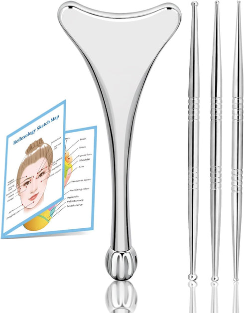 ideayard Eyes Gua Sha Tool & Facial Reflexology Tools Set, Gua Sha