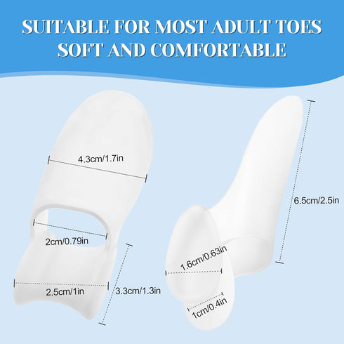 Pack of 6 Bunion Cushion Protector - Reusable Bunion Pads with Separator for Big Toe, Gel Shield for Foot Pain Relief