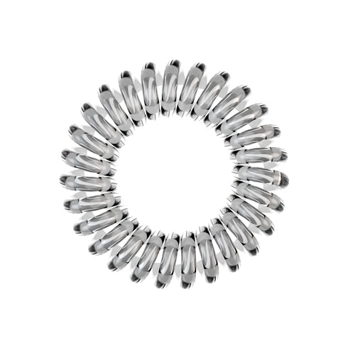 invisibobble Power Traceless Spiral Hair Ties, Pack of 3 Crystal Clear, Gentle for Thick Hair