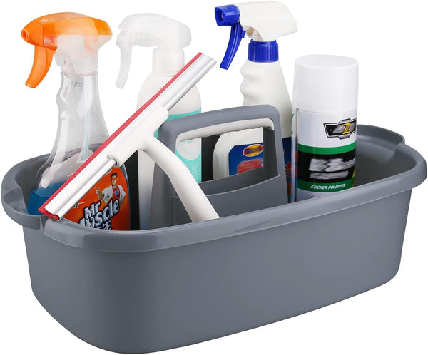Cleaning Supplies Caddy, Household Tools Organizer with Handle, Large Plastic Bucket, Portable