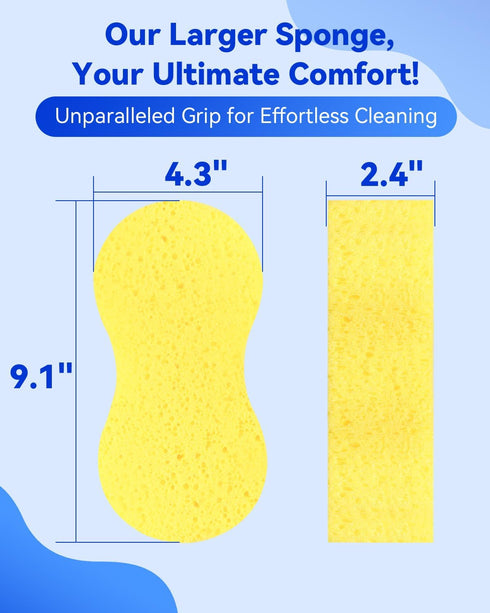 Car Wash Sponge, Large All Purpose Sponges for Cleaning, 2.4in Thick Foam Scrubber Kit, Sponges for Dishes, Tile, Bike, Boat, Easy Grip Sponge for Kitchen, Bathroom, Household Cleaning, 3pcs by Temede