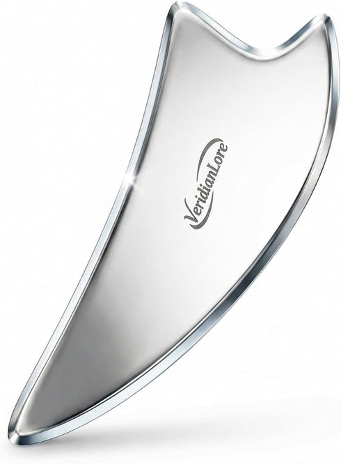 Triangle Gua Sha Tool - Stainless Steel Face & Neck Massager for