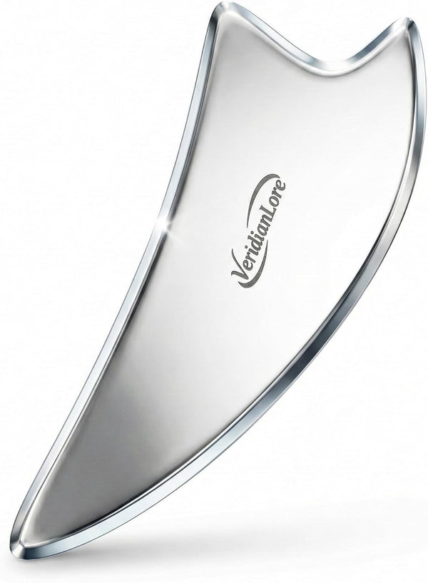 Triangle Gua Sha Tool - Stainless Steel Face & Neck Massager for