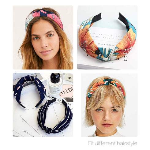 Wide Knotted Headbands for Women - 12 Pack Boho Hair Accessories, Elastic Bandeau for Washing Face