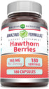 Amazing Formulas Hawthorn Berries Supplement, 565 Mg, 180 Capsules, Non-GMO, Gluten-Free, Made in USA