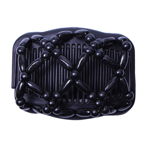 LOVEF Thick Hair Clip - Magic Wood Beads Double Hair Comb Clip, 4pcs for Popular Hairstyles