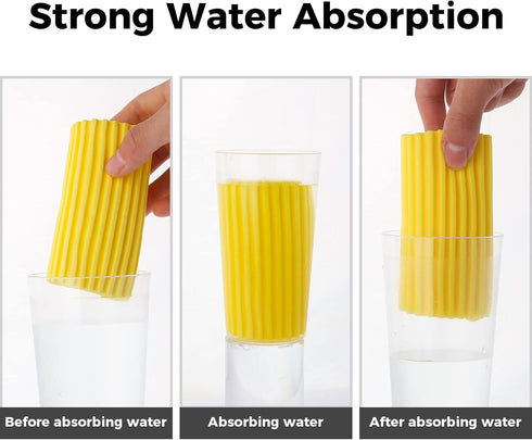 4-Pack Damp Clean Duster Sponge Brush for Cleaning Blinds, Glass, Baseboards, Vents, Mirrors (Yellow)