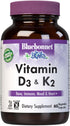 Bluebonnet Nutrition Vitamin D3 & K2 - Soy-Free, Gluten-Free, Non-GMO, 60 Vegetable Capsules