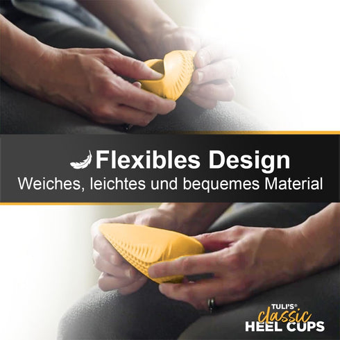 Tuli's Classic Heel Cups, Yellow, Regular - For Heel Pain & Plantar Fasciitis